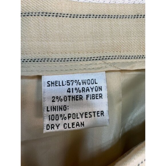 Vintage Talbots Womens Pinstripe Wool Blend Trousers Size 14 Beige Lined - Picture 4 of 15